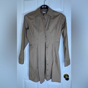 Pilcro Brown Button-Up Shirt Dress